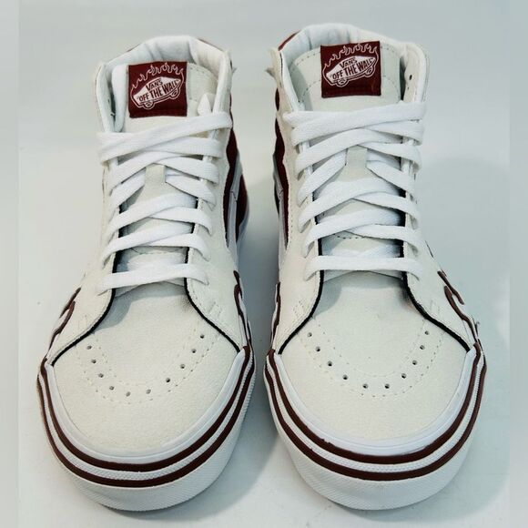 NEW Vans Sk8 Hi Flame White Tawny Port size 7.5 - Picture 11 of 13